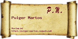 Pulger Martos névjegykártya